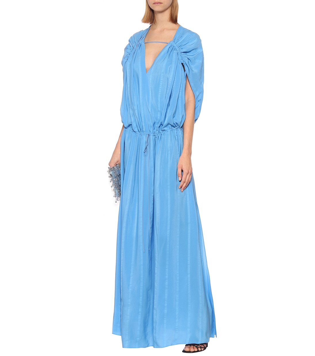 Длинное платье Monica из смесового шелка Stella McCartney, Cameo Blue — фото 2