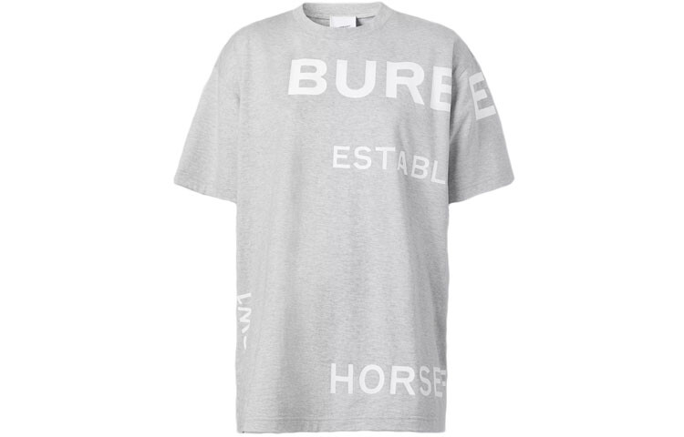 

Футболка женская Burberry, светло-серый / белый