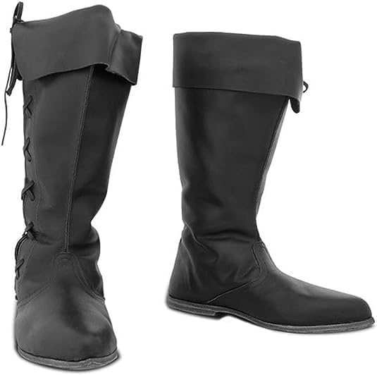 

Средневековые мужские пиратские сапоги из кожи, винтажные викингские рыцарские высокие сапоги, западные КОЖАНЫЕ Generic, initial