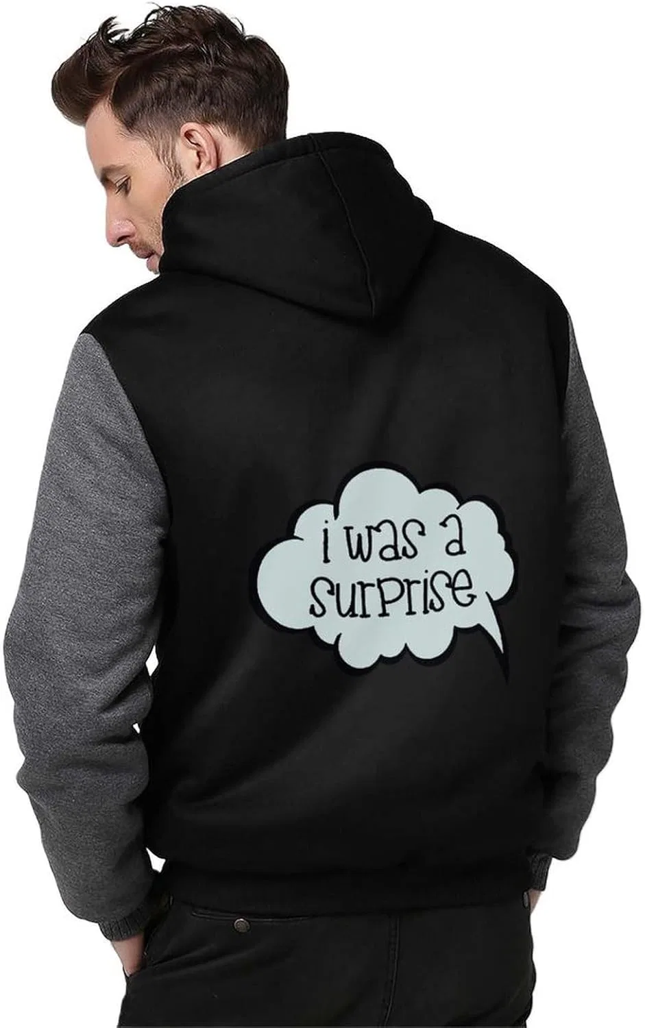 Толстовка с капюшоном «I Was A Surprise» для мужчин, толстая толстовка на молнии, флисовая толстовка, зимняя теплая куртка