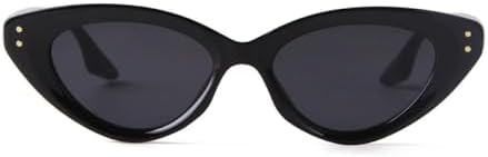 

Женские модные солнцезащитные очки 2027 года в стиле ретро, ​​с разноцветными заклепками, для уличной стрельбы, с защитой от УФ-излучения UV400 MTZJH, C1 Bright Black Grey