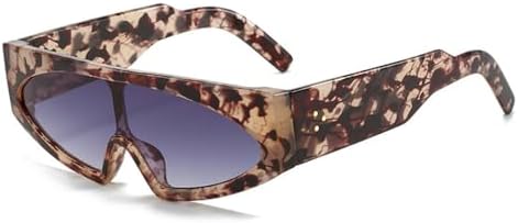 

Солнцезащитные очки 2027 года для женщин в стиле ретро-панк, цельные, с градиентным покрытием, защита от УФ-излучения UV400, мужские солнцезащитные очки с заклепками MTZJH, Flower