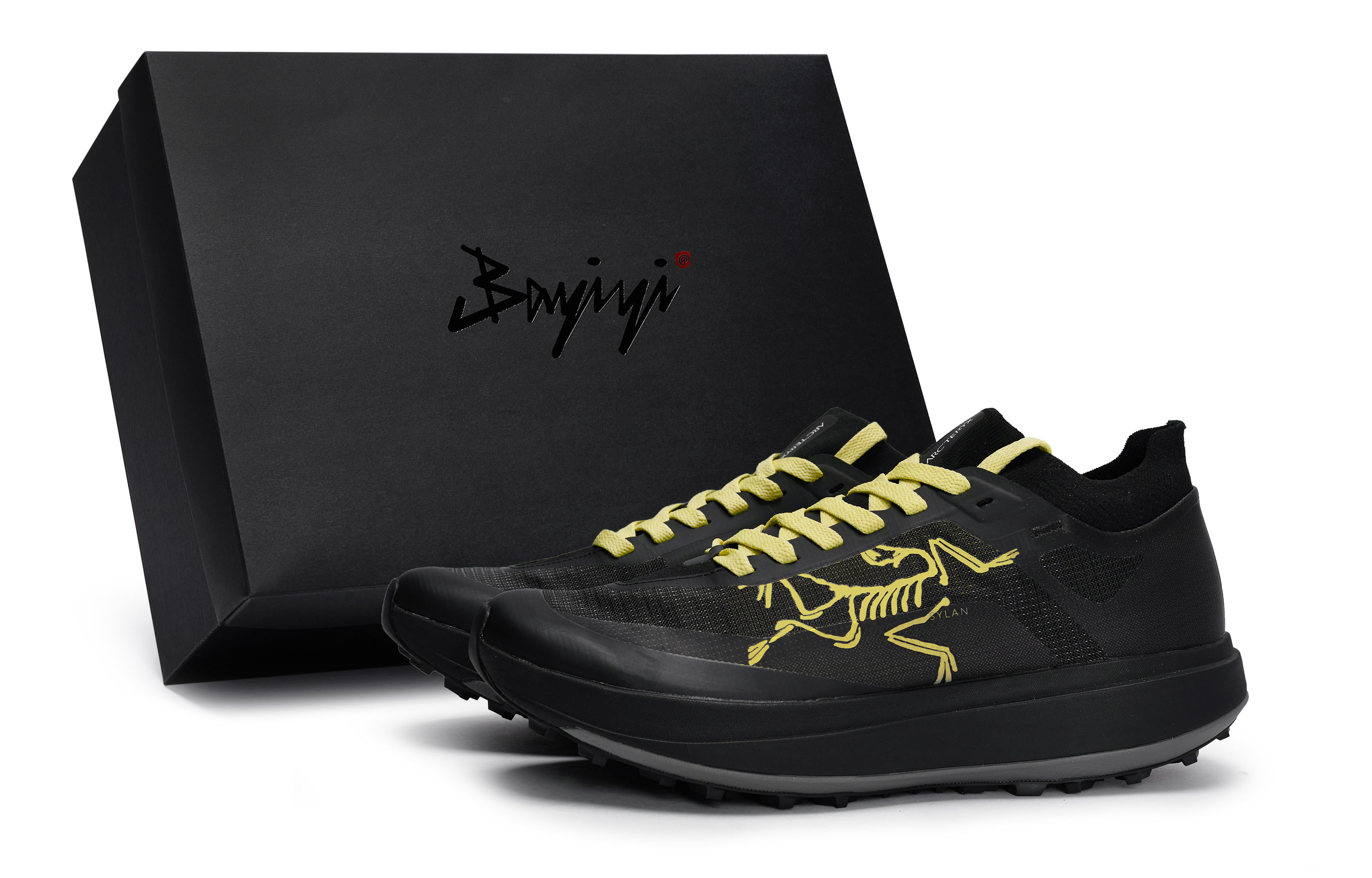 

Arcteryx Кроссовки для бега SYLAN PRO Slip с нескользящей подошвой, мужские, черно-желтые