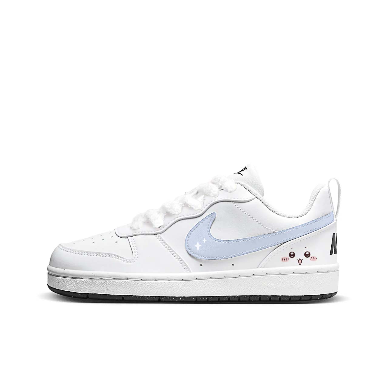 

Nike Кроссовки для скейтбординга Court Borough Singing Kitten низкие детские White Blue Unisex