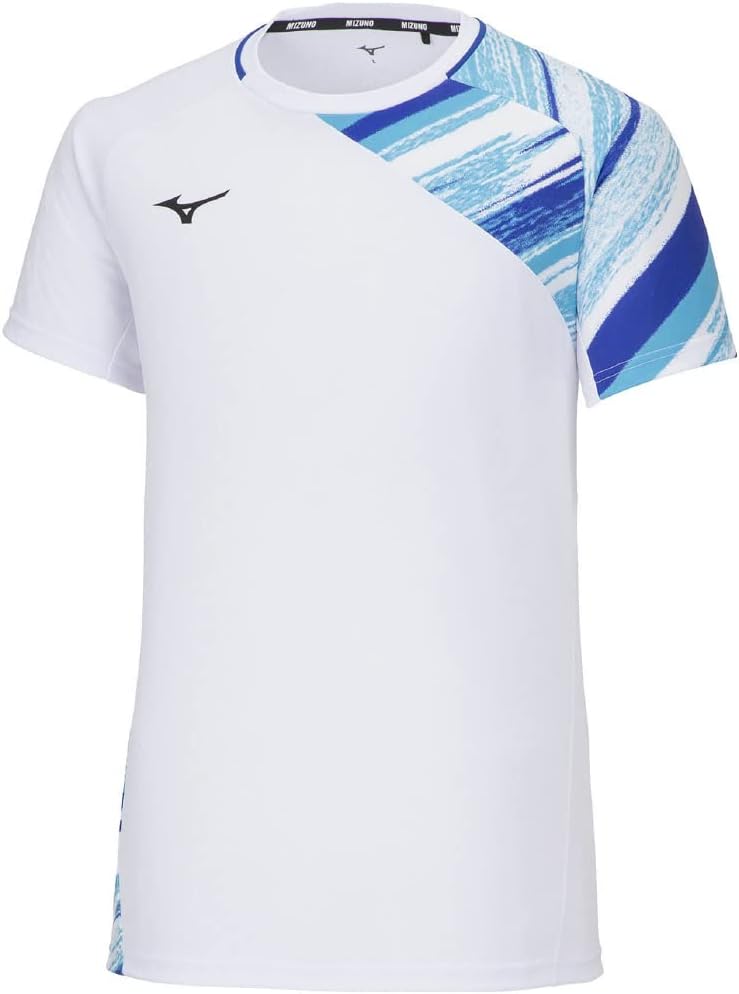 

Футболка для тенниса MIZUNO, с коротким рукавом, влагоотводящая, быстросохнущая, унисекс (62JAA004), белый