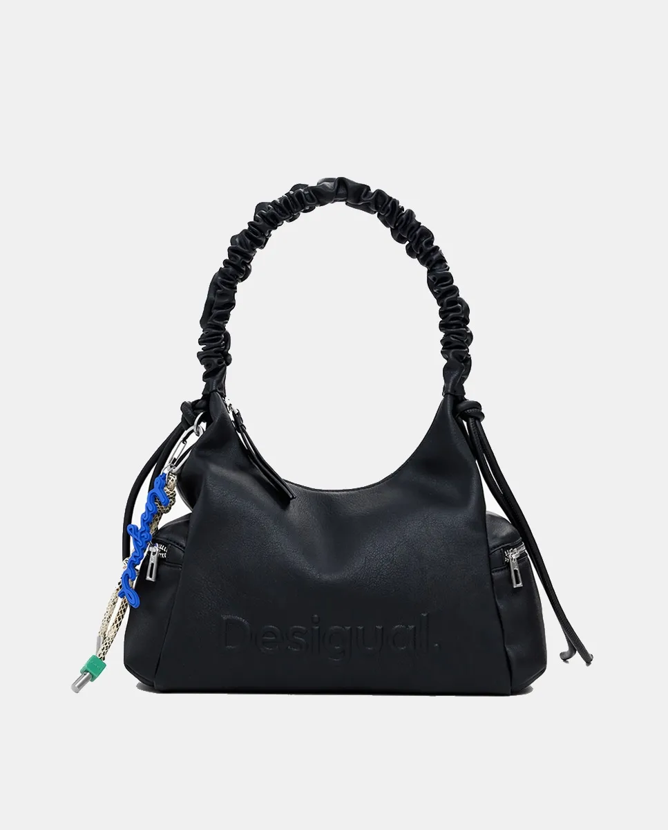 

Сумка с 3D логотипом, средний размер, с рюшей на ручке Desigual, черный