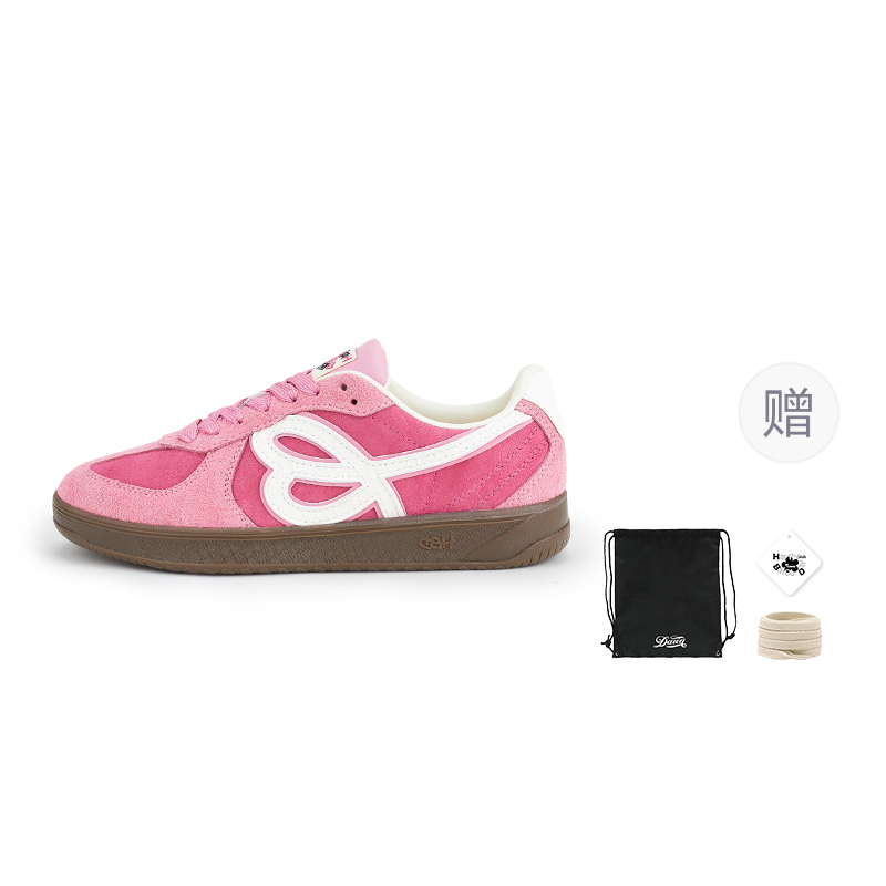 

HAPPY BIRDS DAY Немецкие армейские кеды Unisex низкие белые с розовым акцентом Rebellious Pink (с подарком), цвет Rebellious Pink (Gift Included)