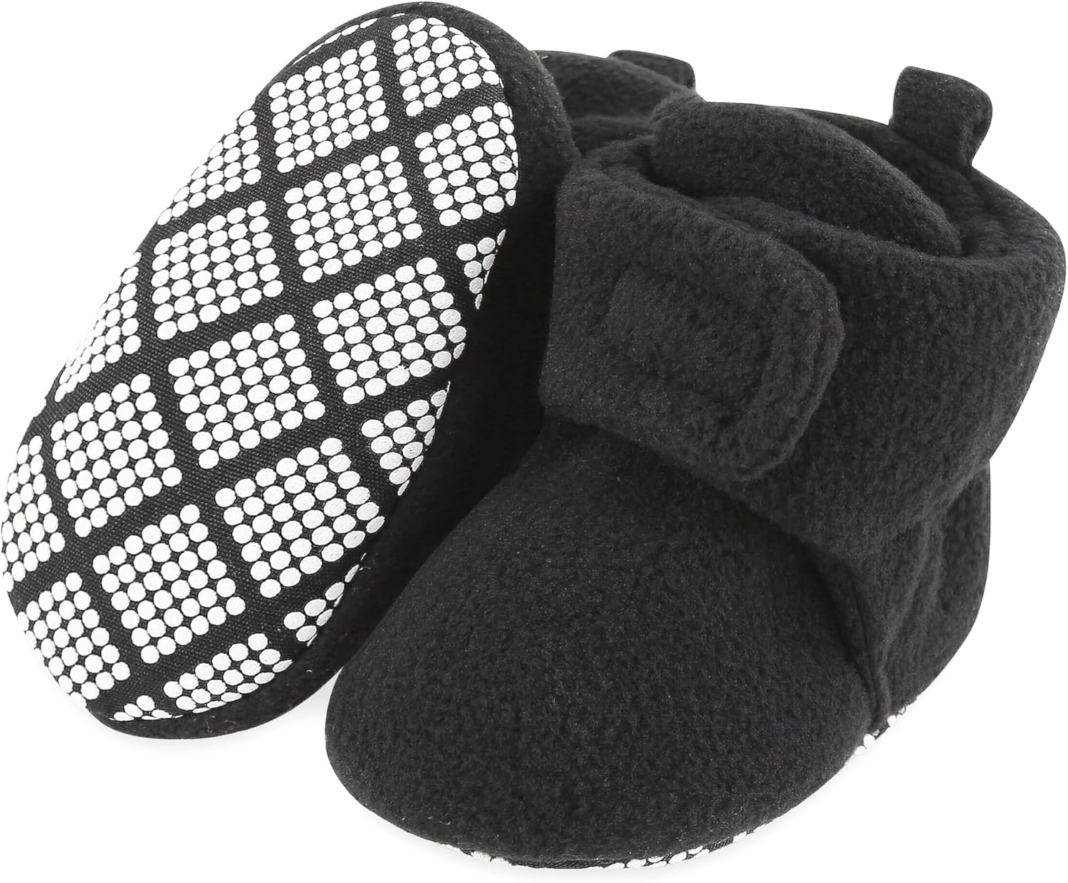 

Детские пинетки из флиса, унисекс, уютные, мягкие, теплые, с нескользящей подошвой, для первых шагов, от новорожденного до 18 месяцев, зима, осень Bibimom, Black