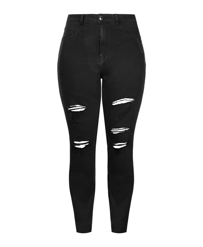 

Большие размеры Harley Rock N Roll Узкие джинсы CITY CHIC