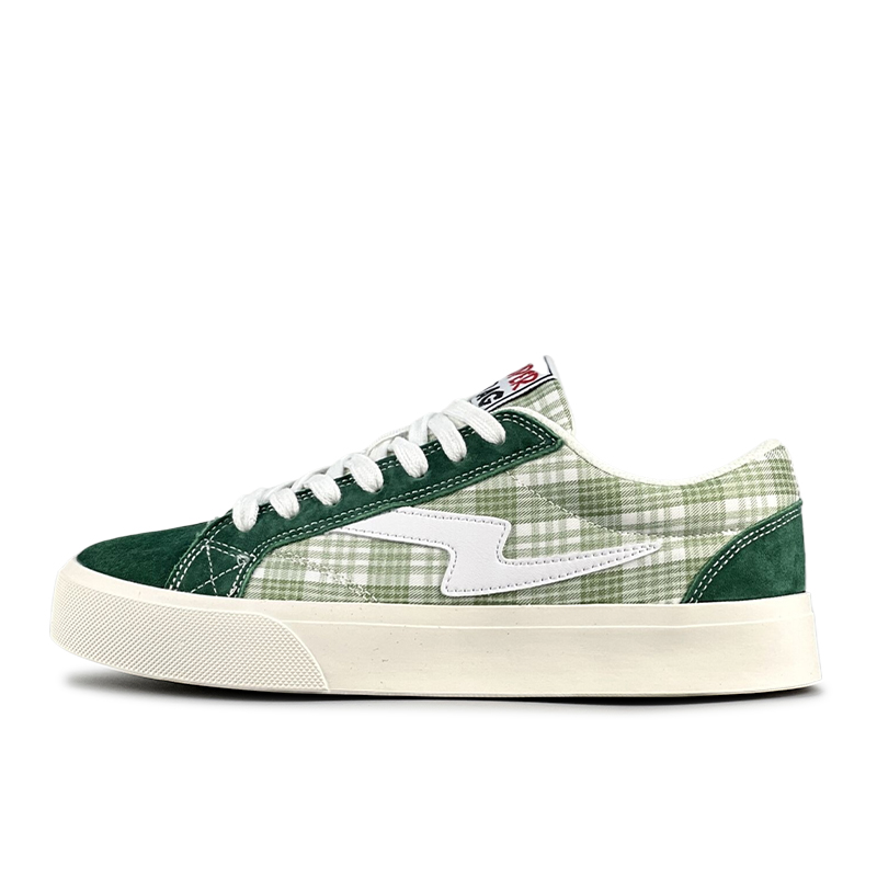 

LuzaoT SUPER DRAG Кроссовки из холста унисекс низкие зеленые в клетку, цвет Green Plaid