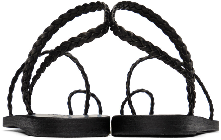 Черные сандалии из элефтерии Ancient Greek Sandals, цвет Black — фото 2