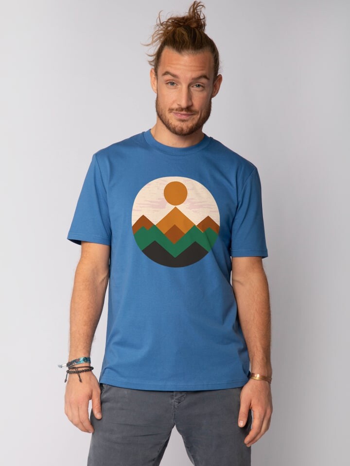 

Футболка wat Apparel T-Shirt Geometric Landscape 2, цвет Bright Blue