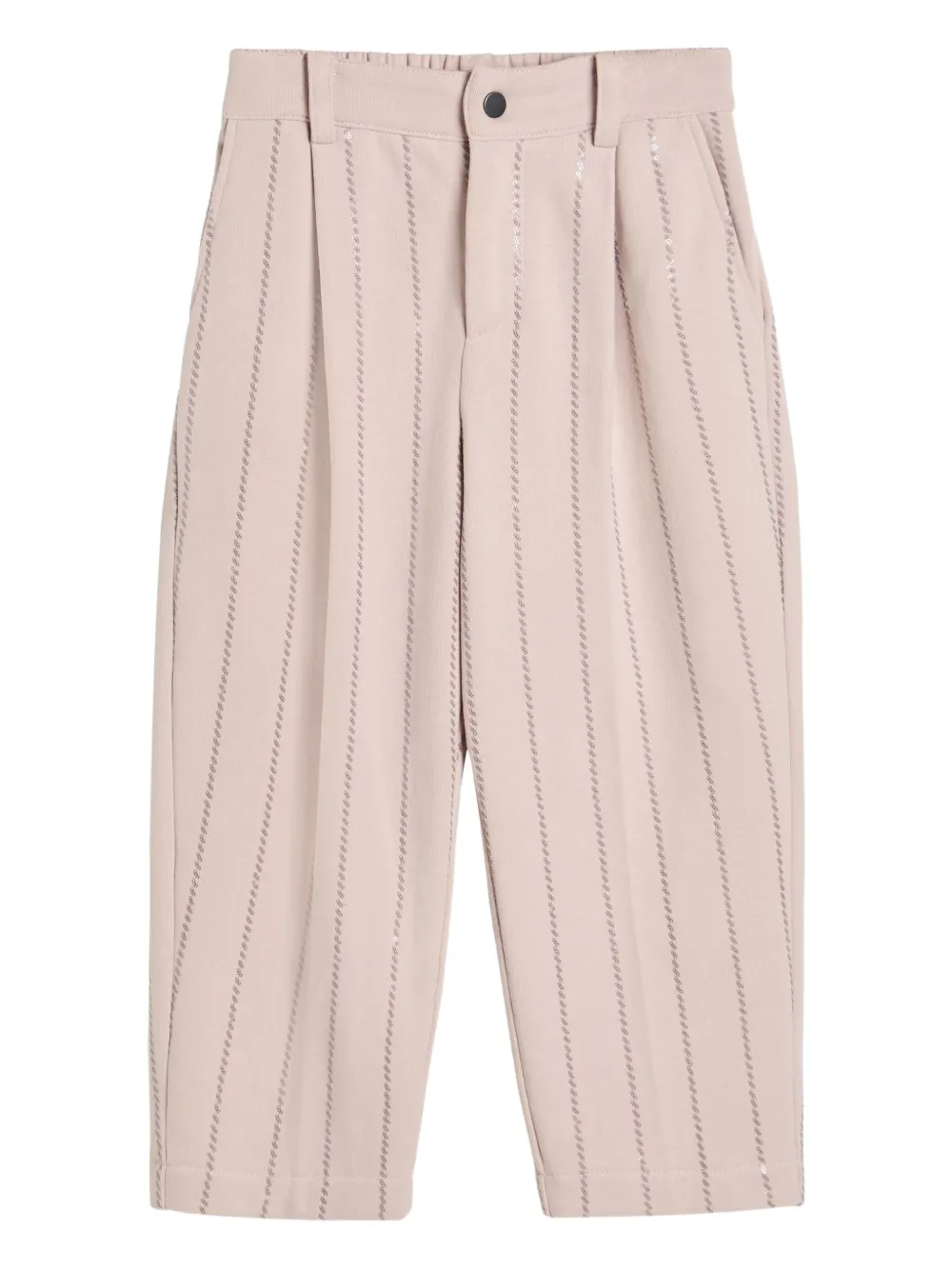 

Брюки в тонкую полоску с пайетками Brunello Cucinelli Kids, розовый