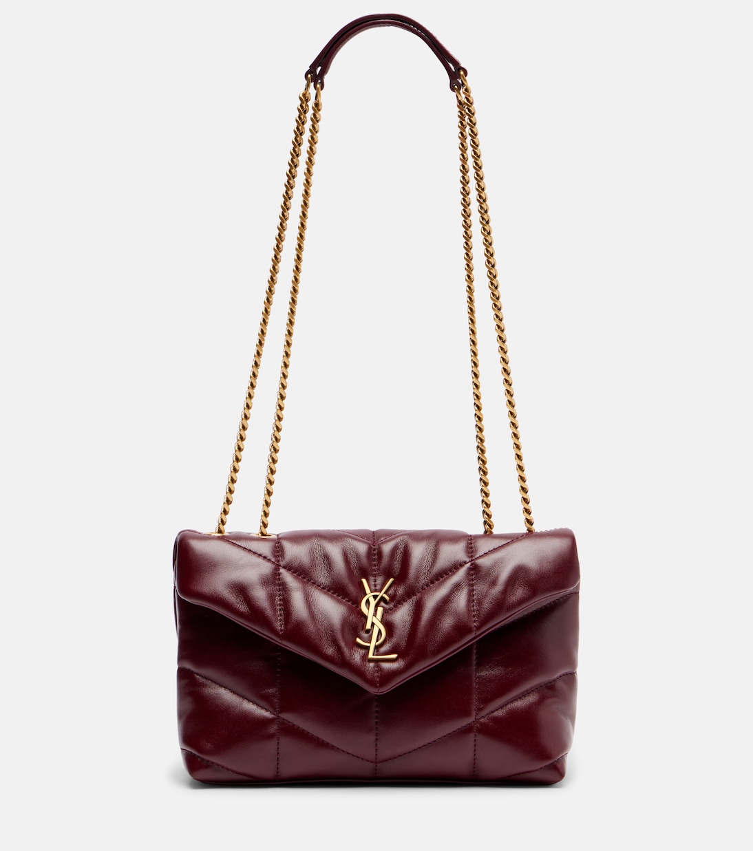 

Кожаная наплечная сумка Puffer Toy Saint Laurent, Dark Ruby