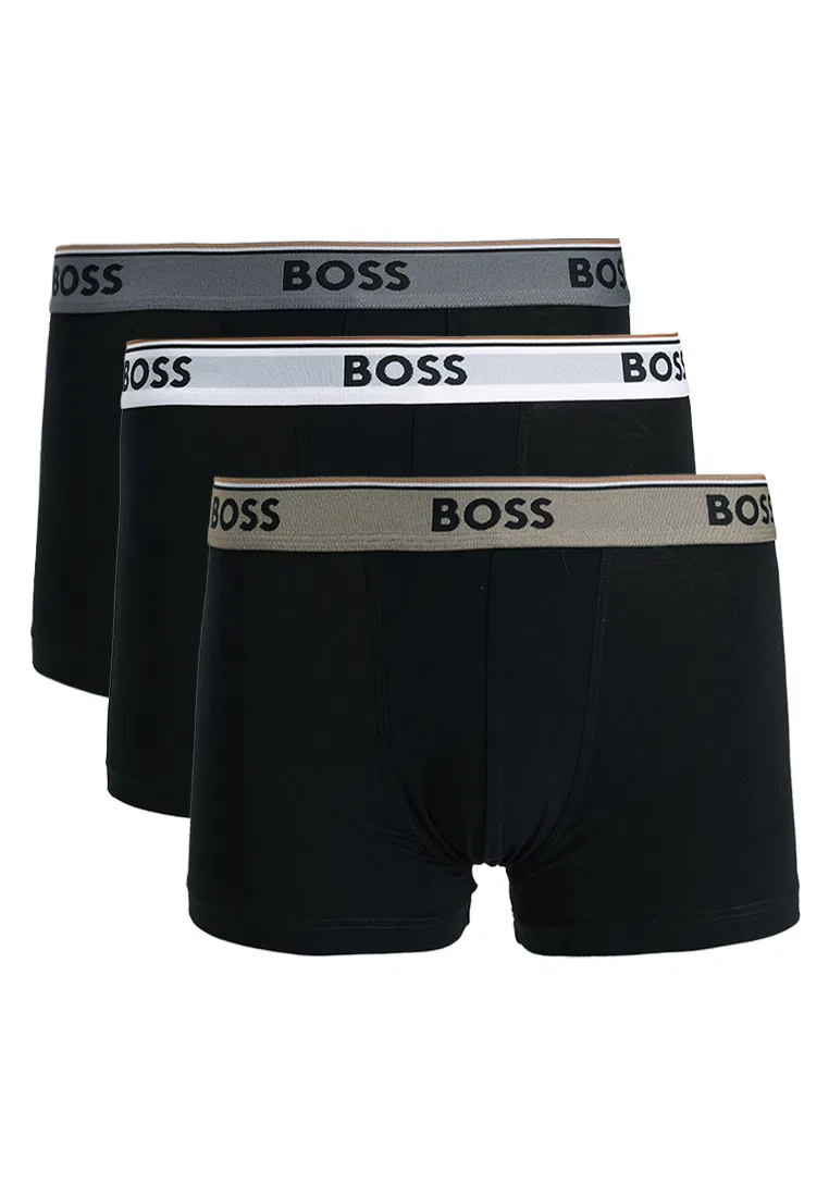 Трусы, 3 шт., логотип на поясе, BOSS Bodywear, черный/мультиколор