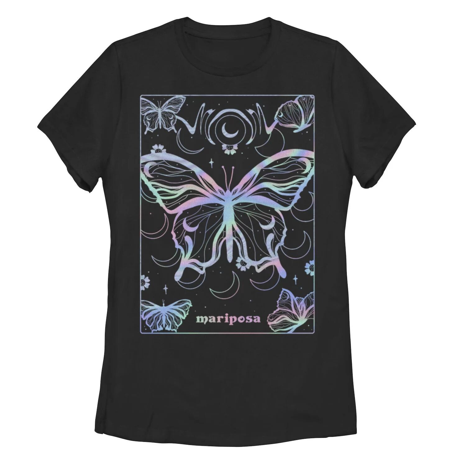 

Детская голографическая футболка "Mariposa" с бабочками и луной
