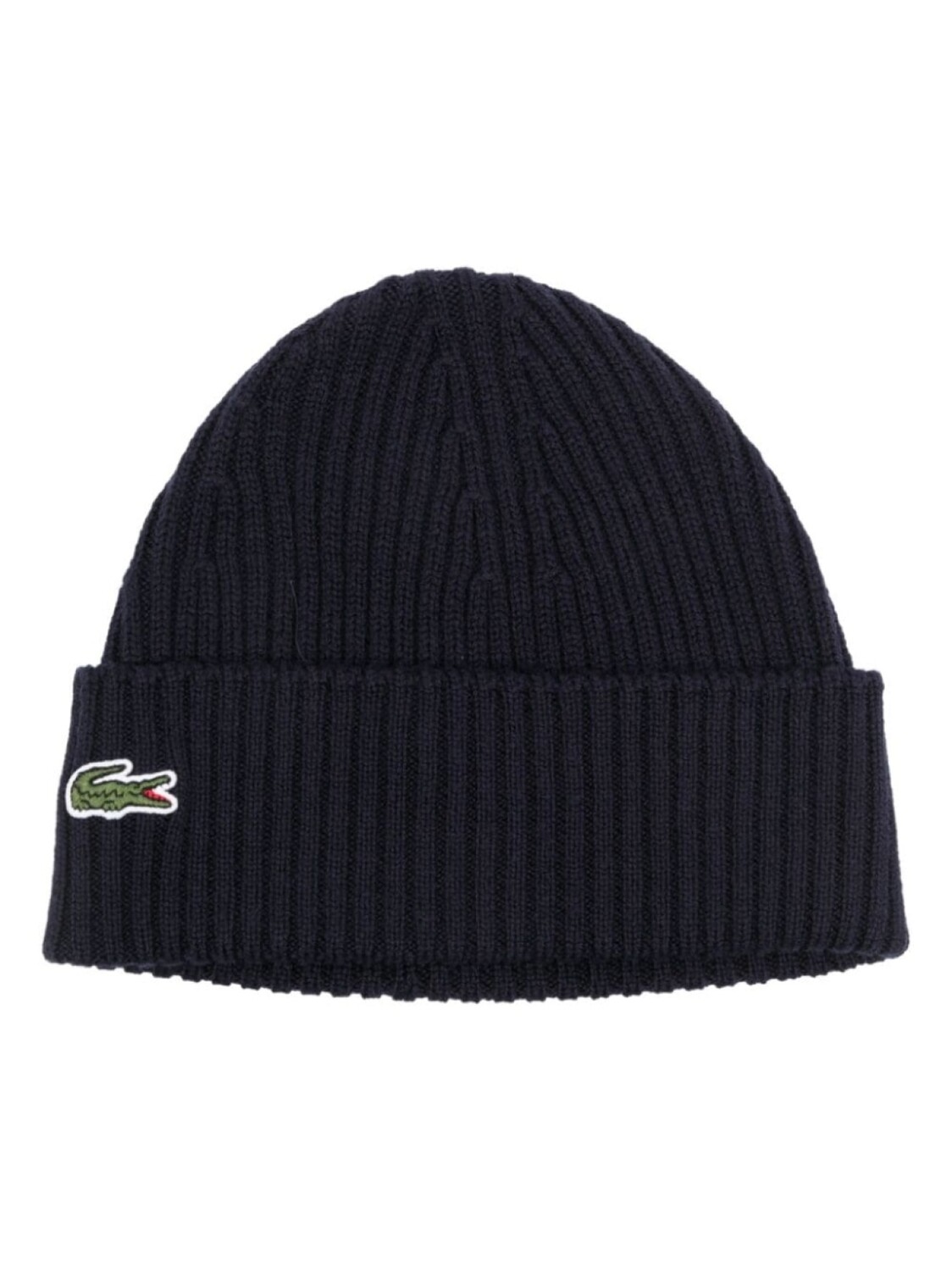 

Lacoste шапка бини в рубчик с нашивкой-логотипом, синий