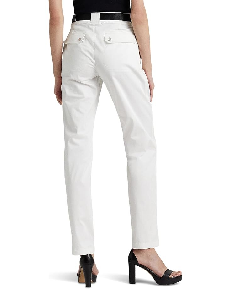 

Брюки LAUREN Ralph Lauren Belted Sateen Cargo Pants, белый