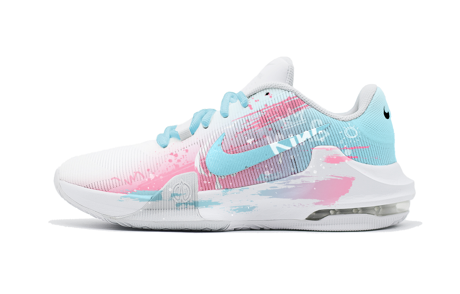

Nike Баскетбольные кроссовки Air Max Impact 4 с амортизацией, износостойкие и водонепроницаемые, низкие, мужские, розово-синие