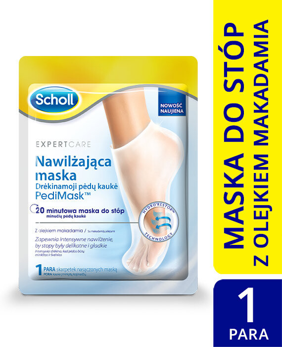 Scholl, Expert Care, увлажняющая маска для ног с маслом макадамии Pedi Mask, 1 пара — фото 2