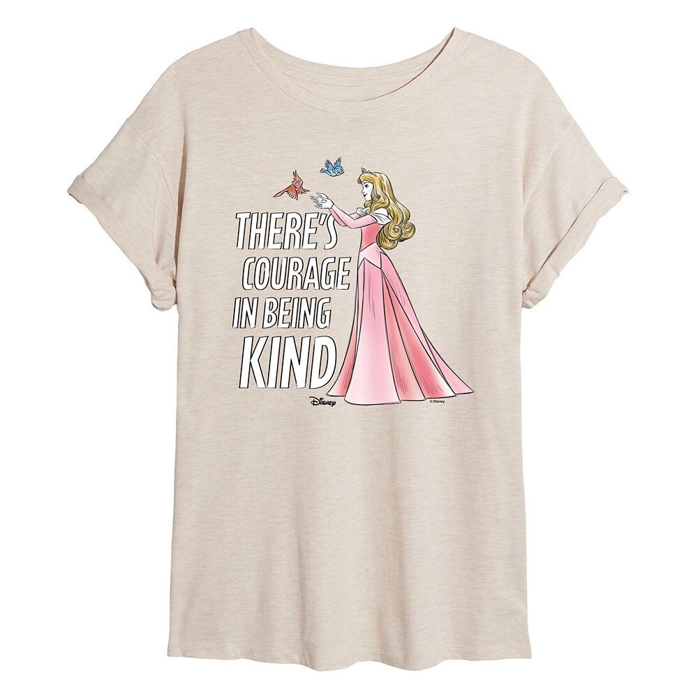 

Струящаяся футболка Disney Princess Aurora Juniors Courage In Be Kind, бежевый