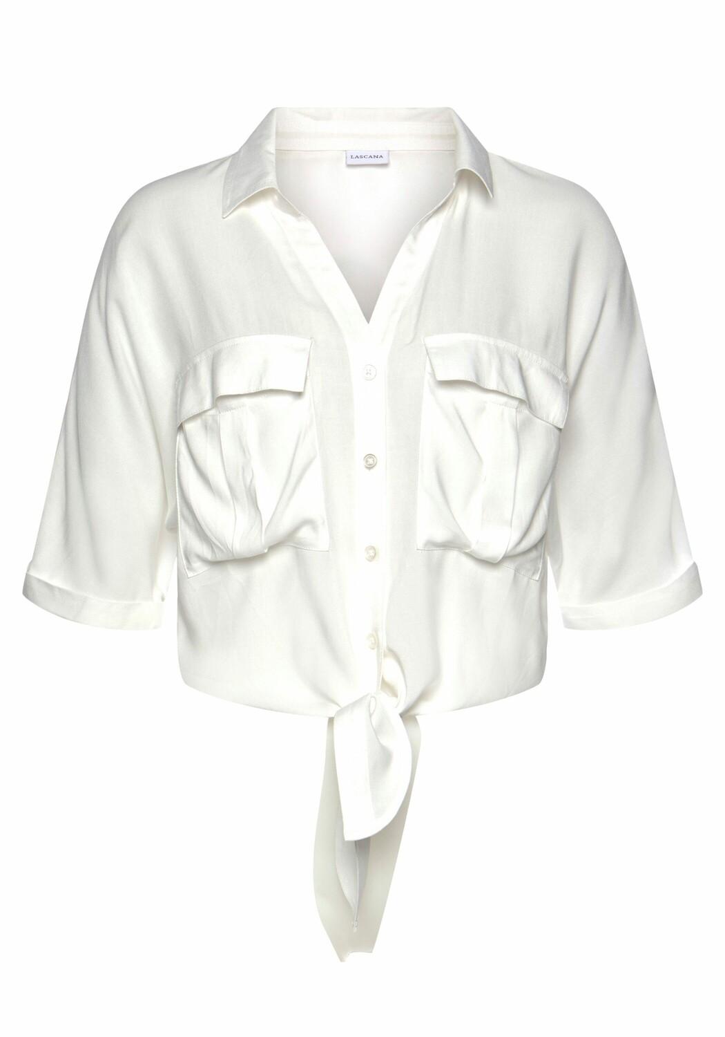 

Блуза LASCANA Kurzarm, кремовый