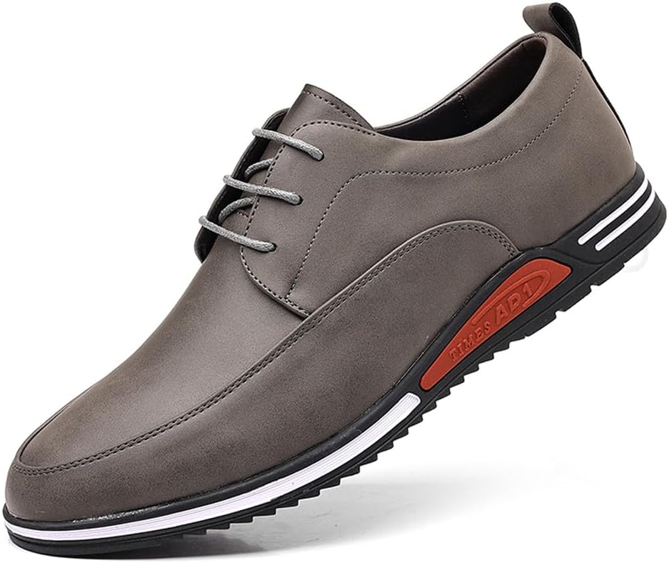 

Мужские оксфорды Стильные шнурованные Удобные повседневные для ходьбы и работы Деловые туфли для вождения Welrung, серый