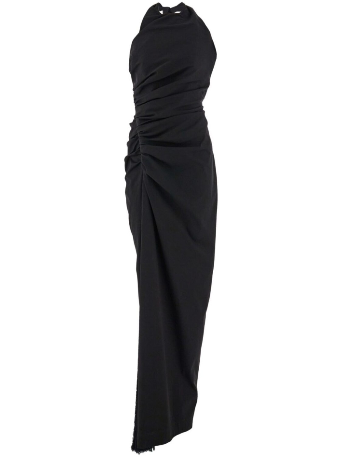 

Ferragamo Halterneck dress with gathered front, черный