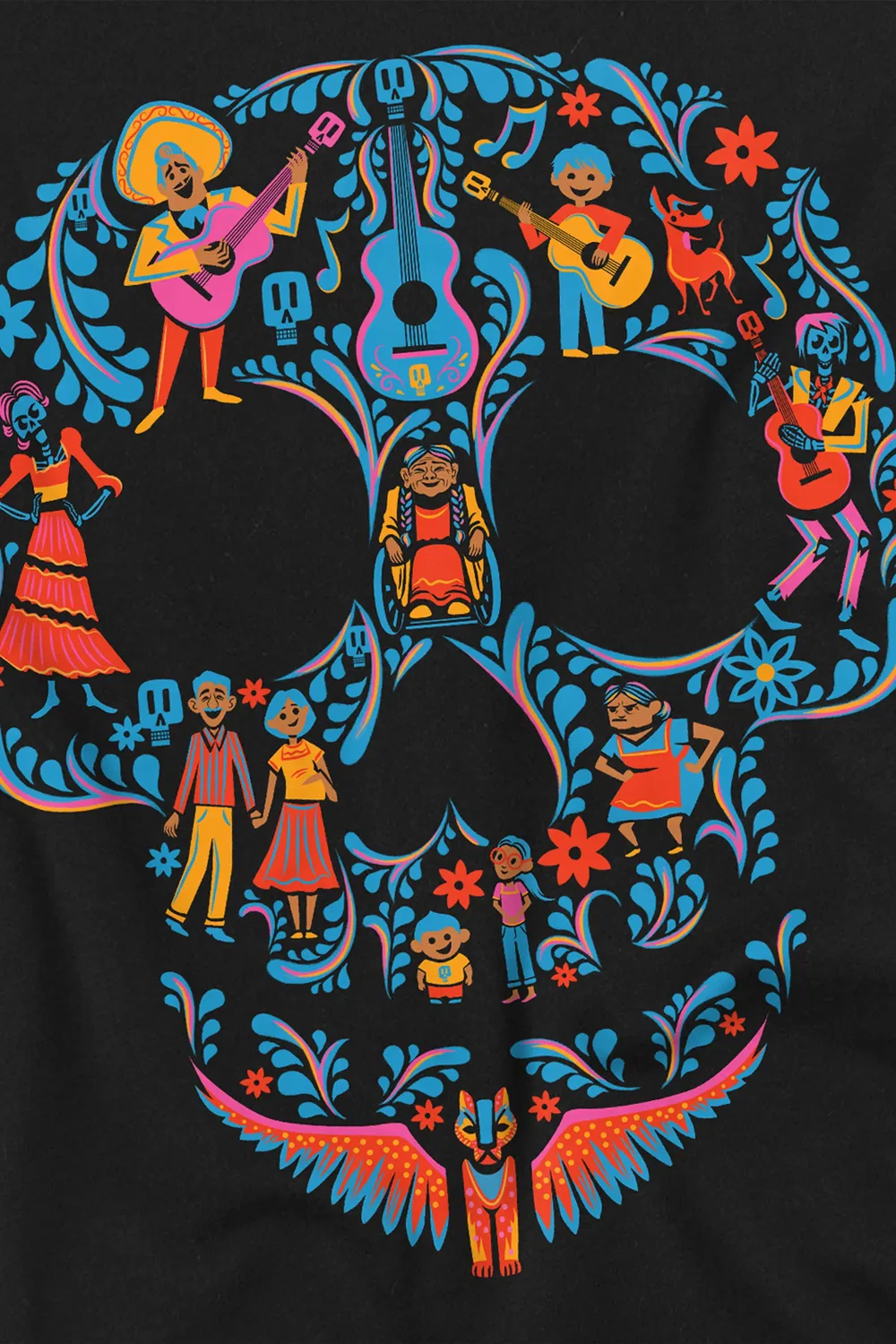 Худи детское Disney Coco Day Of The Dead Skull, черный — фото 2