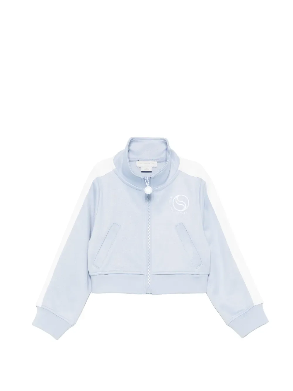 Полосатый свитер на молнии Stella McCartney Kids, синий