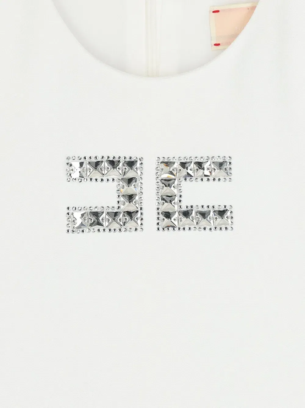 Платье, украшенное логотипом Elisabetta Franchi Kids, белый — фото 3