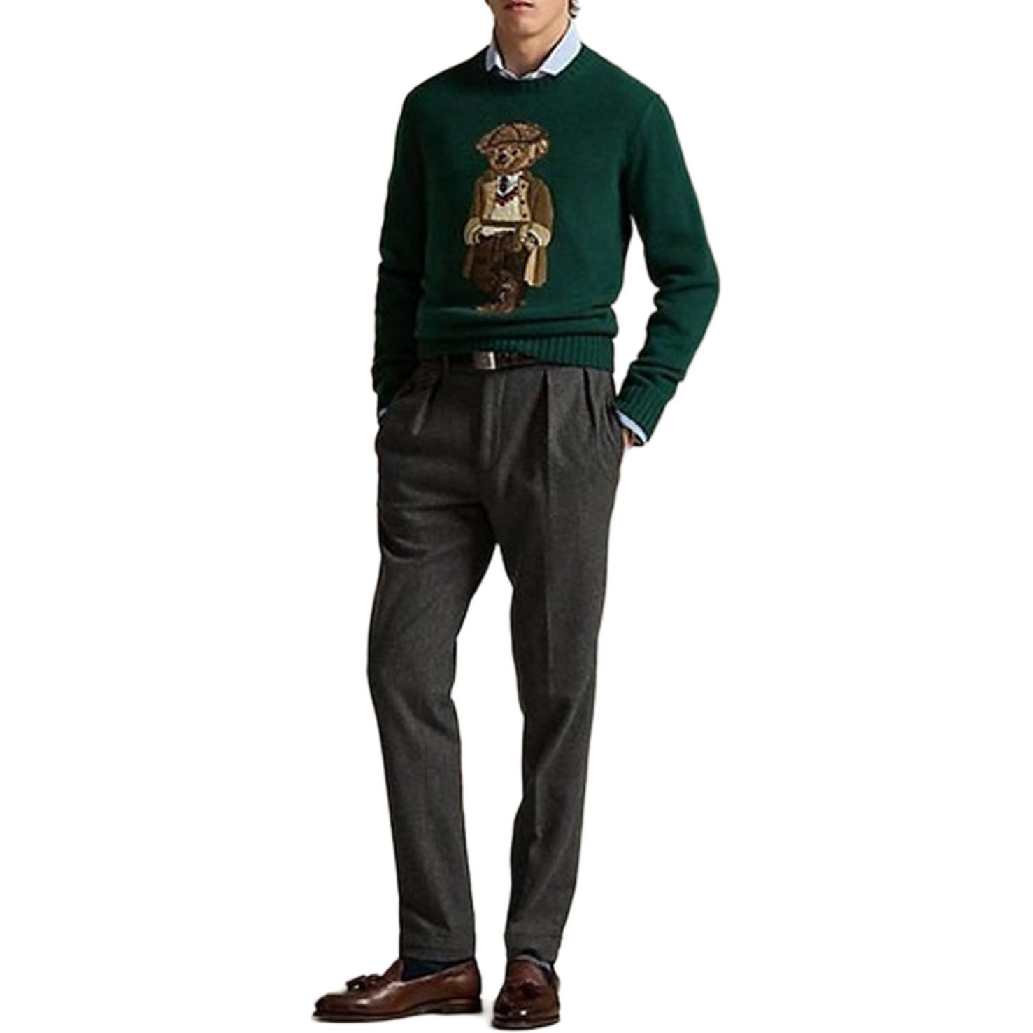 Шерстяной свитер Polo Ralph Lauren, темный зеленый — фото 4