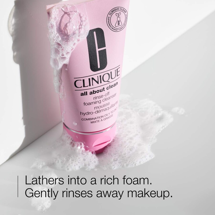 Крем для лица SPF CLINIQUE Пенящееся очищающее средство All About Clean с гиалуроновой кислотой, смываемое водой — фото 2