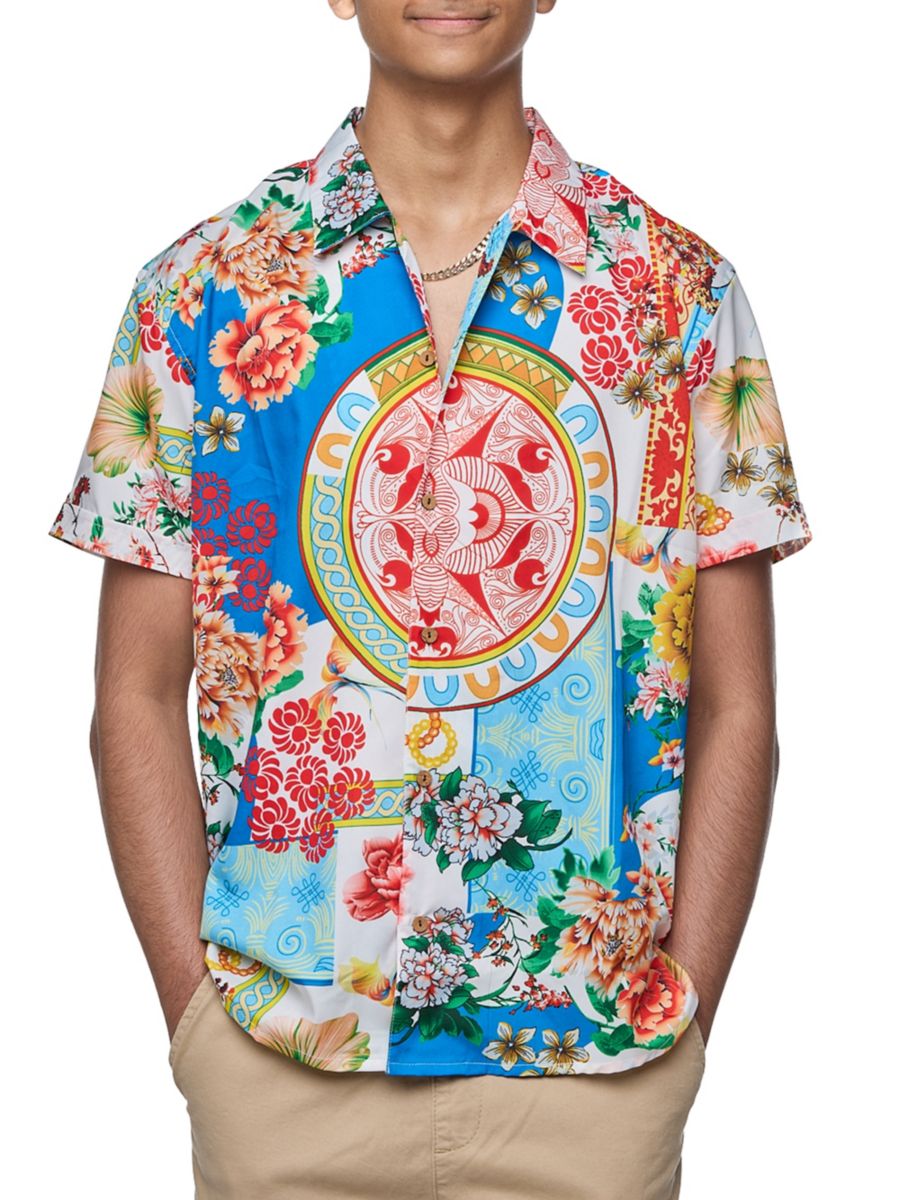 

Рубашка Camp с цветочным медальоном Ranee's, цвет Red Multicolor