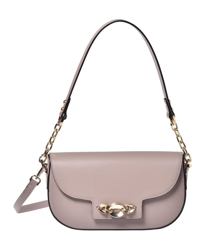 

Сумка через плечо из натуральной кожи телесного цвета Baldinini, бежевый