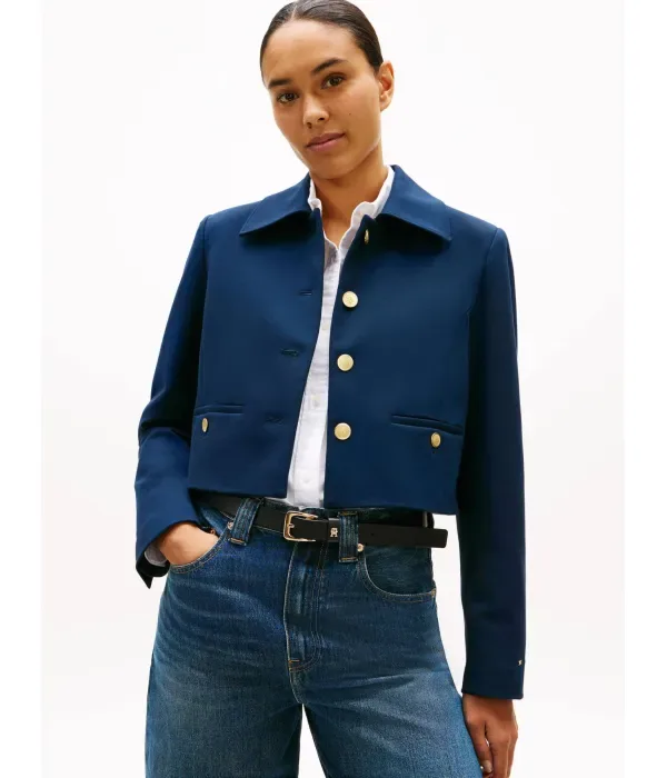 Куртка cropped fit Tommy Hilfiger, темно-синий