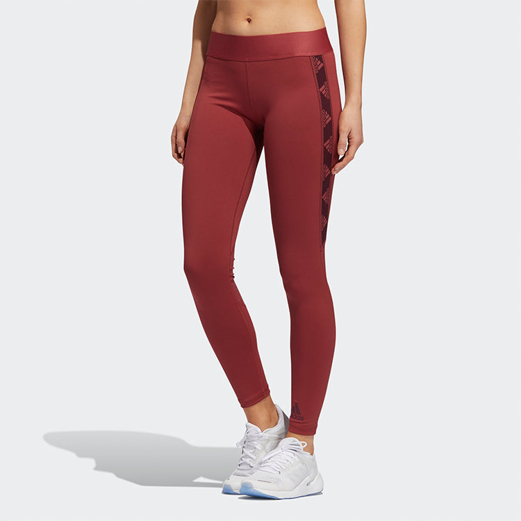 Брюки (WMNS) adidas ASK BOS T Sports Running Leggings Red — фото 3