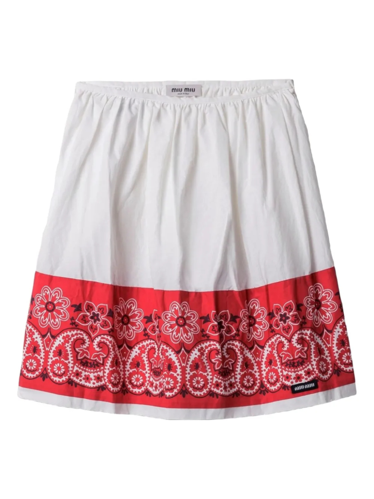 

Юбка Miu Miu Slubbed Bandana из поплина, белый