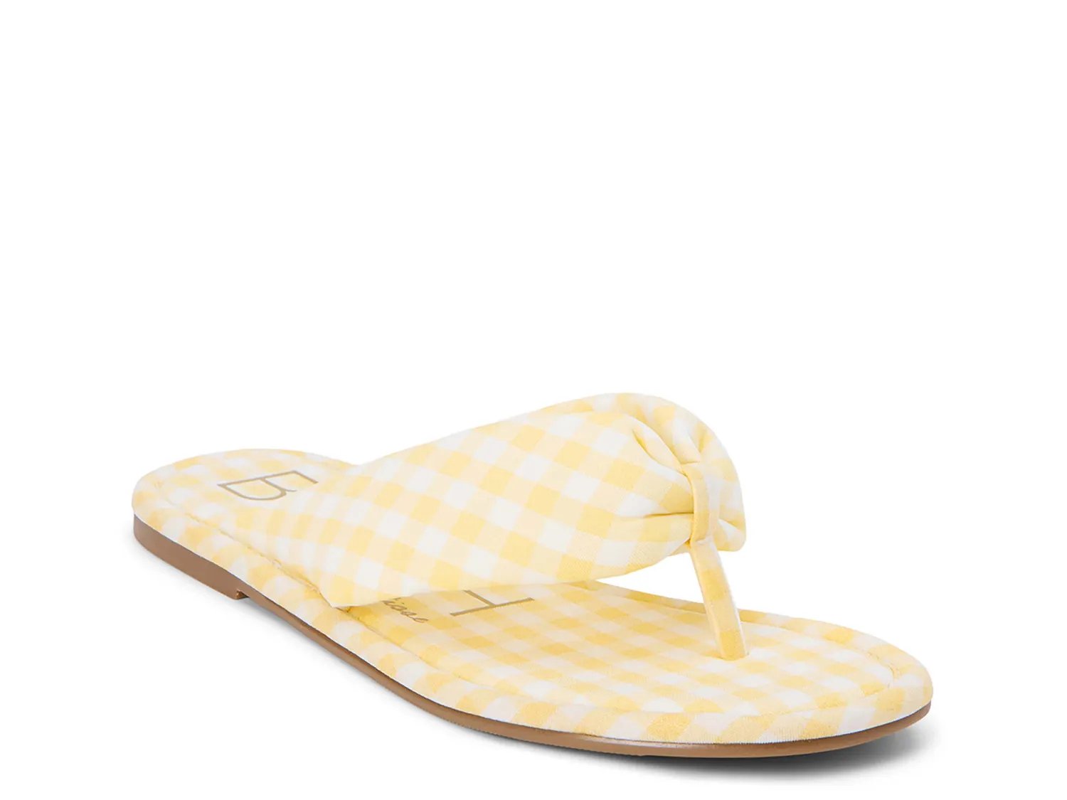 Сандалии Beach by Matisse Gidget Flip Flop, Yellow Gingham Print