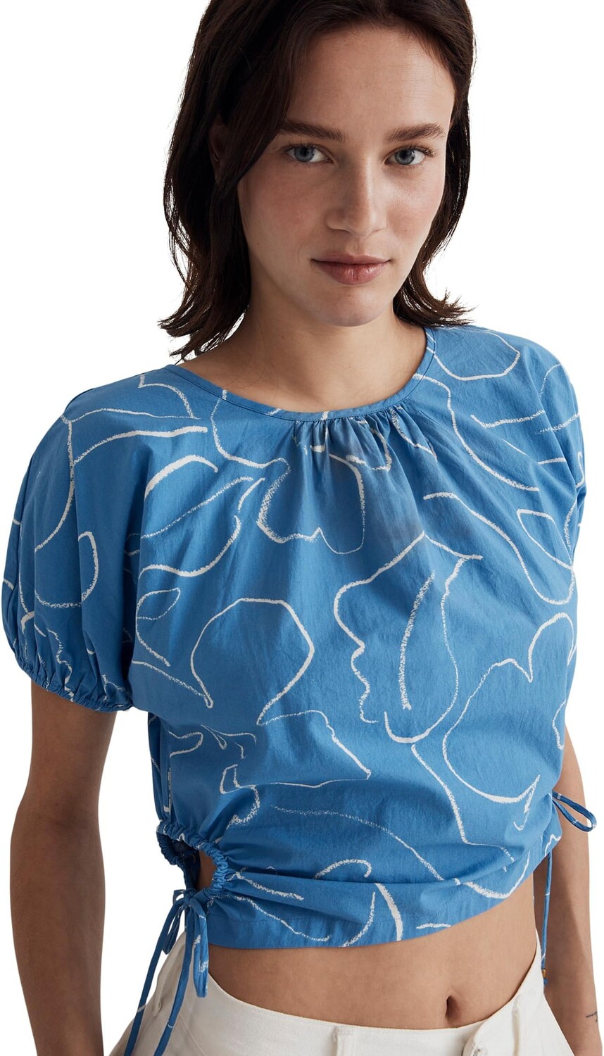 

Топ Madewell Jewel Top - Crinkle Poplin, цвет Ornamental Blue