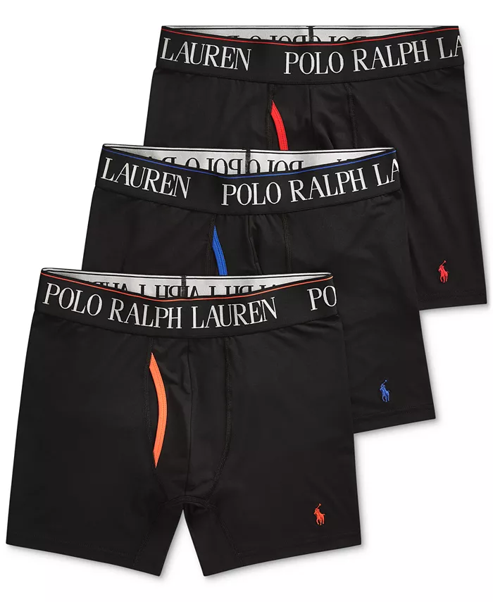 

Мужские трусы-боксеры 3 шт. 4-D Flex Cool из микрофибры Polo Ralph Lauren, мультиколор