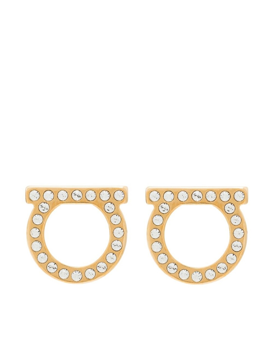

Серьги с декором Gancini и кристаллами Ferragamo, золотой