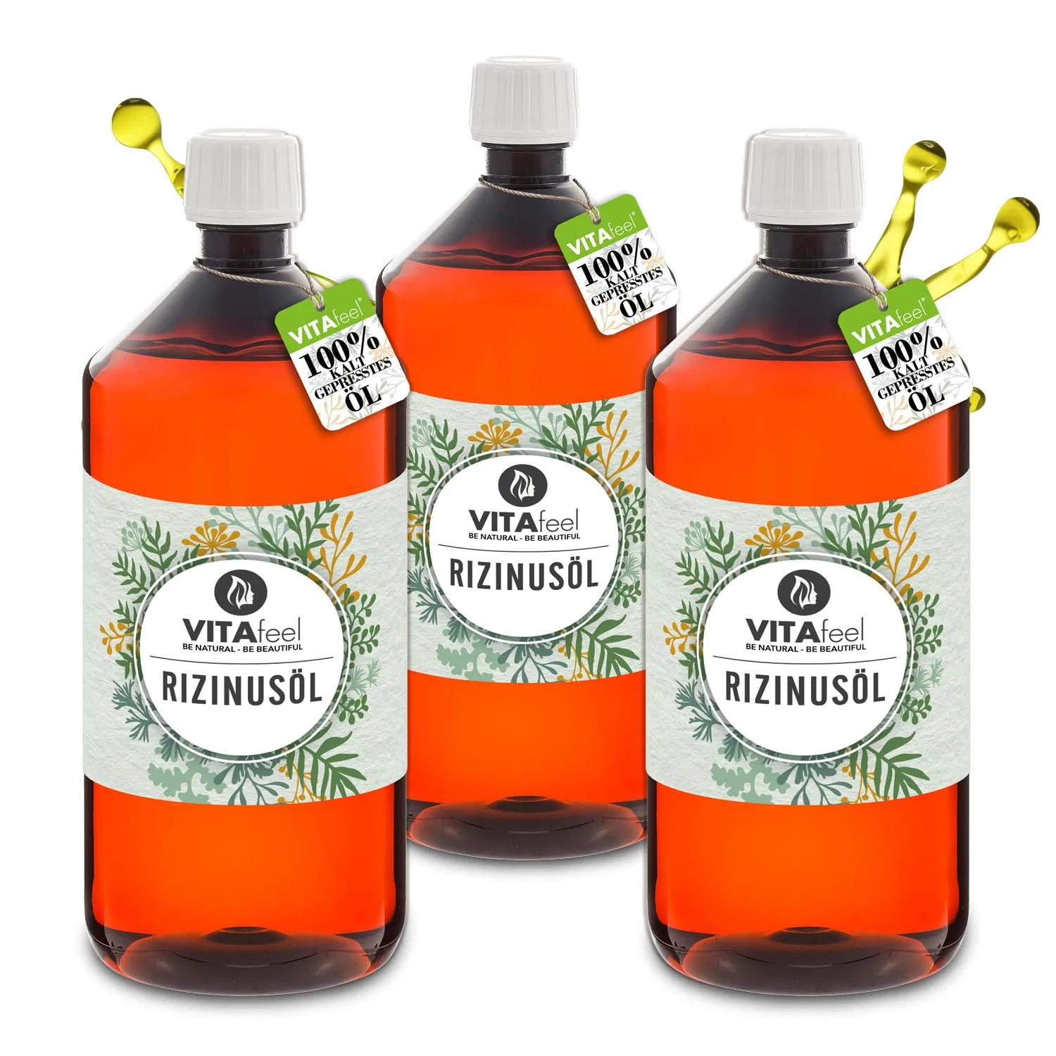 Касторовое масло «Castor Oil» 3 x 1000 мл от GreatVita Mea Vita