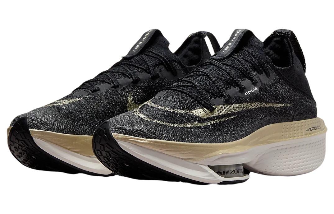 Nike Air Zoom Alphafly Next% 2 Black Metallic Gold Grain, черный золотой — фото 3