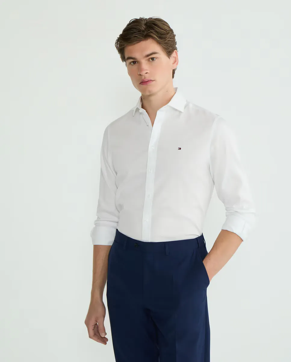 

Рубашка мужская однотонная Dobby Tommy Hilfiger, белый