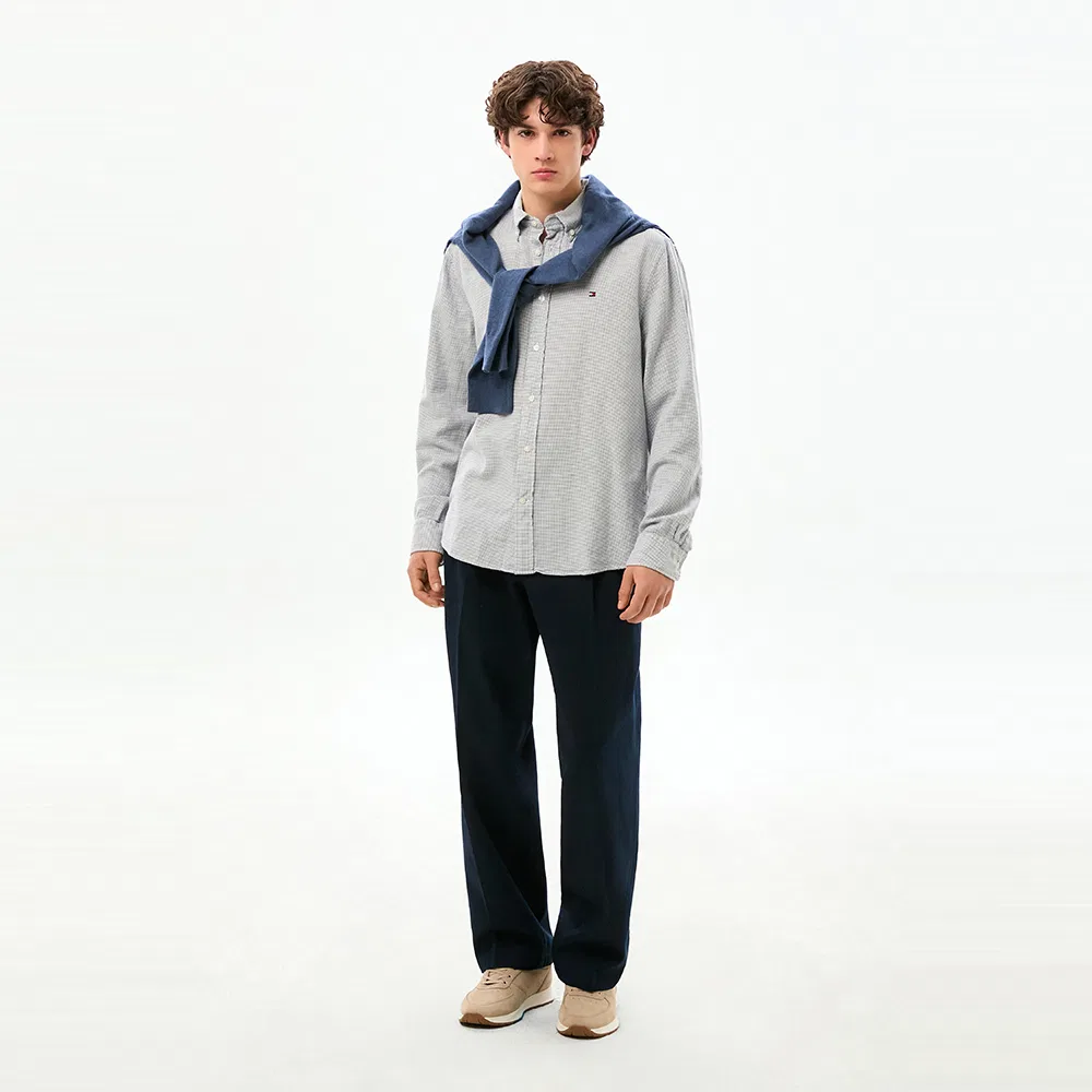 Мужская рубашка Dobby Structure, серая, от Tommy Hilfiger — фото 2