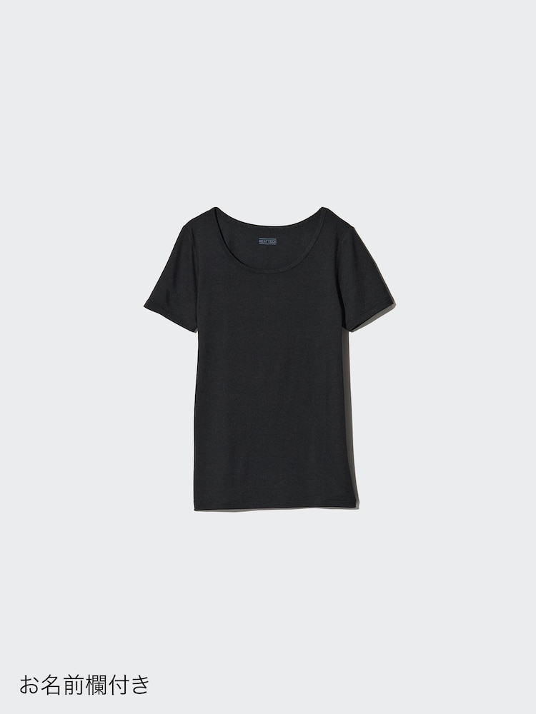 

Футболка heattech с u-образным вырезом Uniqlo, черный