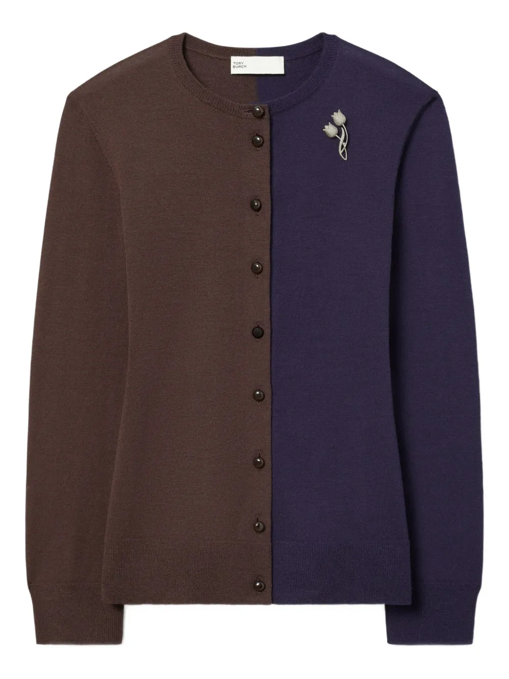 

Кардиган с брошью Tory Burch, коричневый