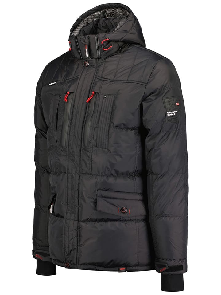 Geographical Norway Стеганая куртка "Базилболи" антрацитового цвета — фото 3