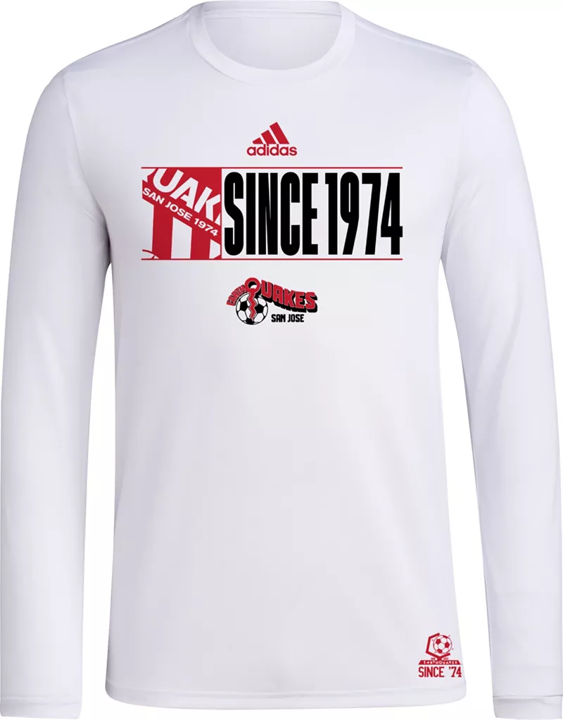 

Белая рубашка с длинным рукавом Adidas Adult San Jose Earthquakes 2024 Jersey Hook
